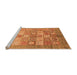 Sideview of Machine Washable Abstract Orange Modern Area Rugs, wshabs3758org