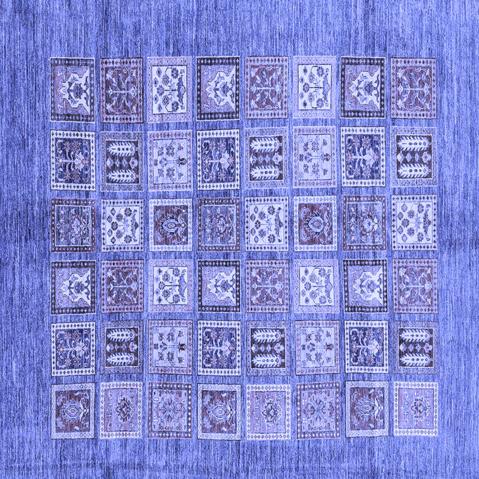 Square Machine Washable Abstract Blue Modern Rug, wshabs3758blu