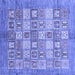 Square Machine Washable Abstract Blue Modern Rug, wshabs3758blu