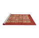 Sideview of Machine Washable Abstract Neon Red Rug, wshabs3759