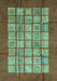 Machine Washable Abstract Turquoise Modern Area Rugs, wshabs3759turq