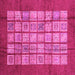 Square Machine Washable Abstract Pink Modern Rug, wshabs3759pnk