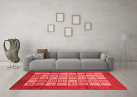 Machine Washable Abstract Red Modern Rug, wshabs3759red