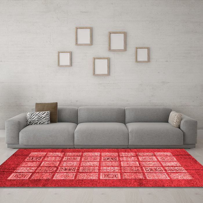 Modern Red Washable Rugs