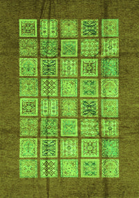 Abstract Green Modern Rug, abs3759grn