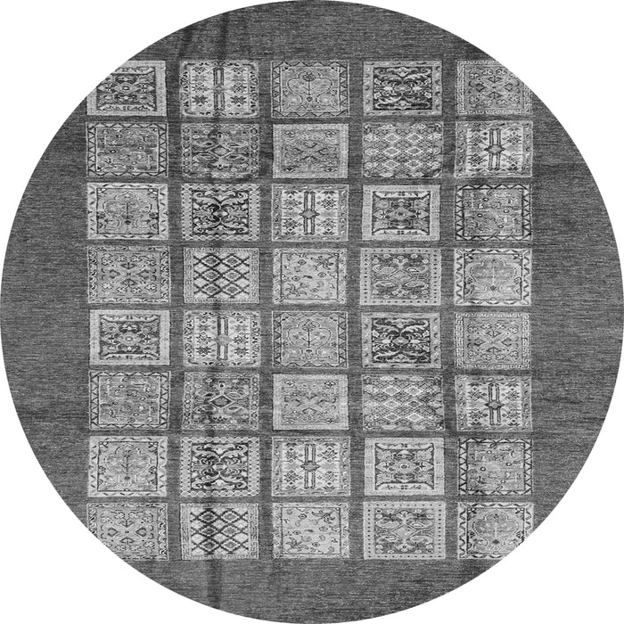 Round Abstract Gray Modern Rug, abs3759gry
