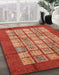 Abstract Neon Red Modern Rug in Family Room, abs3759