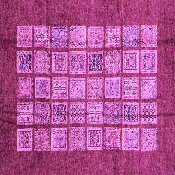 Square Machine Washable Abstract Purple Modern Area Rugs, wshabs3759pur