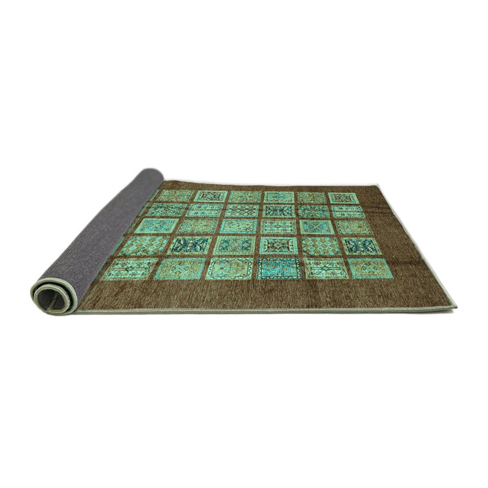Sideview of Abstract Turquoise Modern Rug, abs3759turq