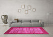 Machine Washable Abstract Pink Modern Rug in a Living Room, wshabs3759pnk