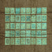 Square Abstract Turquoise Modern Rug, abs3759turq