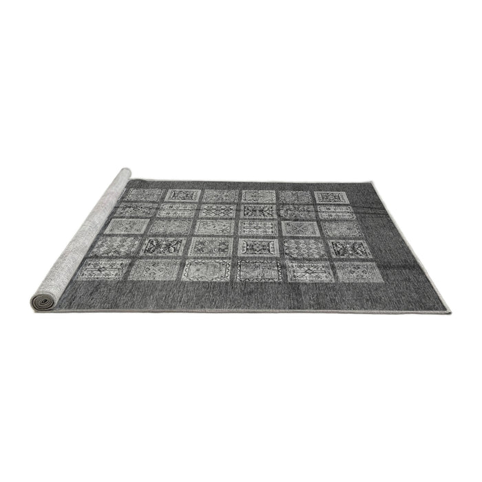 Sideview of Machine Washable Abstract Gray Modern Rug, wshabs3759gry