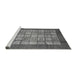 Sideview of Machine Washable Abstract Gray Modern Rug, wshabs3759gry