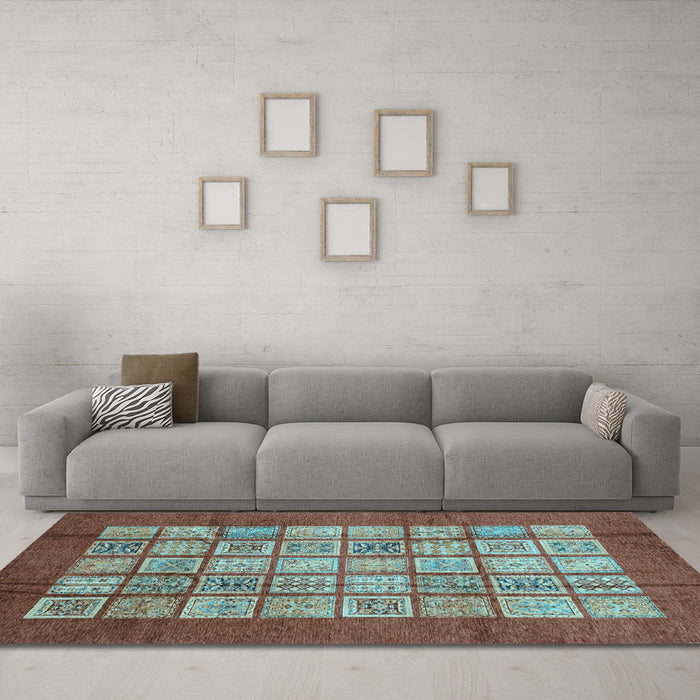Machine Washable Abstract Light Blue Modern Rug in a Living Room, wshabs3759lblu