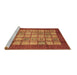 Sideview of Machine Washable Abstract Brown Modern Rug, wshabs3759brn