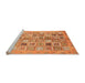 Sideview of Machine Washable Abstract Orange Modern Area Rugs, wshabs375org