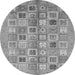 Round Abstract Gray Modern Rug, abs375gry