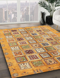 Abstract Red Modern Rug in Family Room, abs375