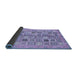 Sideview of Abstract Blue Modern Rug, abs375blu