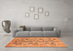 Machine Washable Abstract Orange Modern Area Rugs in a Living Room, wshabs375org