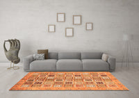 Machine Washable Abstract Orange Modern Rug, wshabs375org