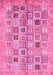 Machine Washable Abstract Pink Modern Rug, wshabs375pnk