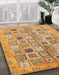 Machine Washable Abstract Red Rug in a Family Room, wshabs375