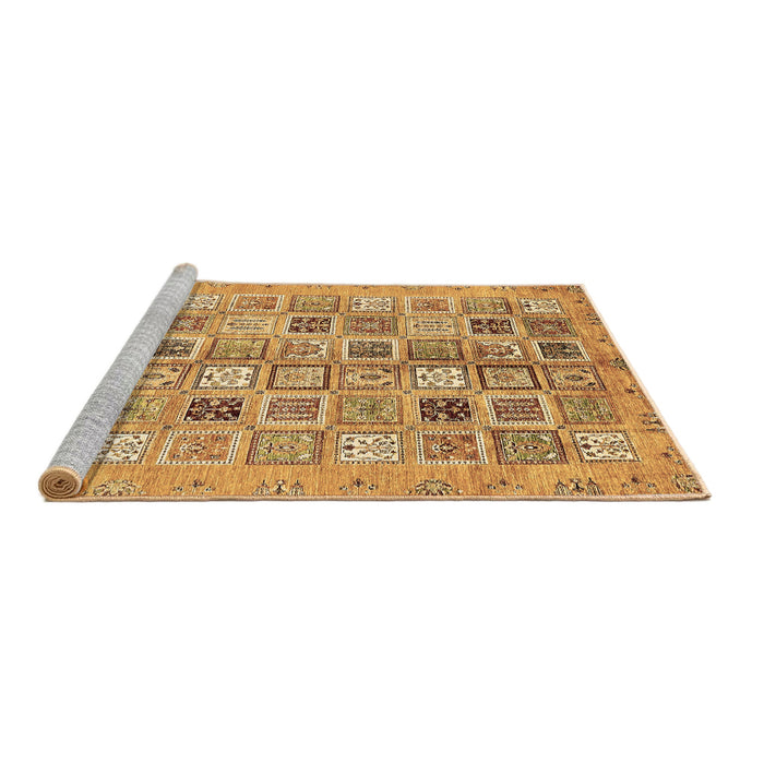 Sideview of Machine Washable Abstract Brown Modern Rug, wshabs375brn