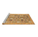 Sideview of Machine Washable Abstract Brown Modern Rug, wshabs375brn