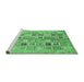 Sideview of Machine Washable Abstract Emerald Green Modern Area Rugs, wshabs375emgrn