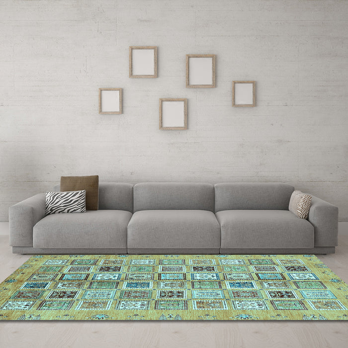 Machine Washable Abstract Light Blue Modern Rug in a Living Room, wshabs375lblu