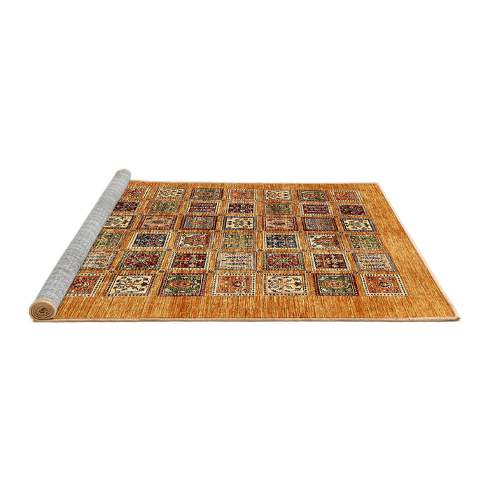 Sideview of Machine Washable Abstract Orange Rug, wshabs376