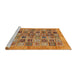 Sideview of Machine Washable Abstract Orange Rug, wshabs376