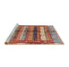 Sideview of Machine Washable Abstract Camel Brown Rug, wshabs3760