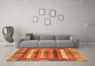 Machine Washable Abstract Orange Modern Area Rugs in a Living Room, wshabs3760org