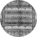 Round Abstract Gray Modern Rug, abs3760gry