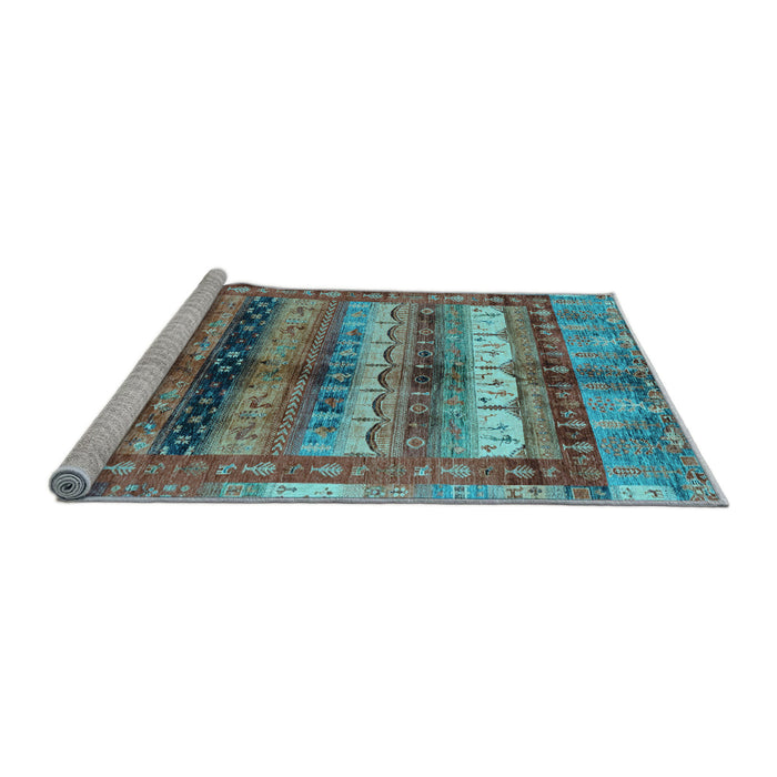 Sideview of Machine Washable Abstract Light Blue Modern Rug, wshabs3760lblu