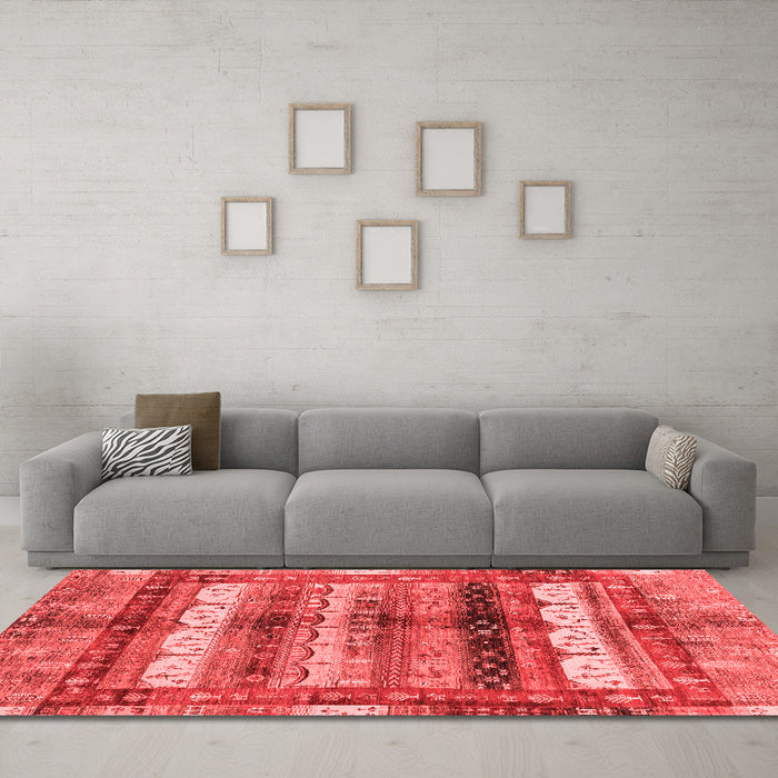 Modern Red Washable Rugs