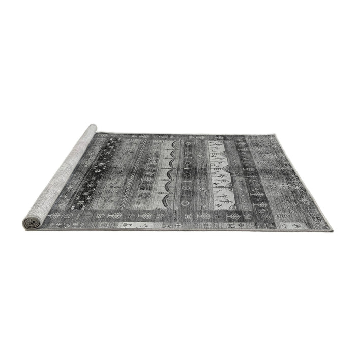 Sideview of Machine Washable Abstract Gray Modern Rug, wshabs3760gry