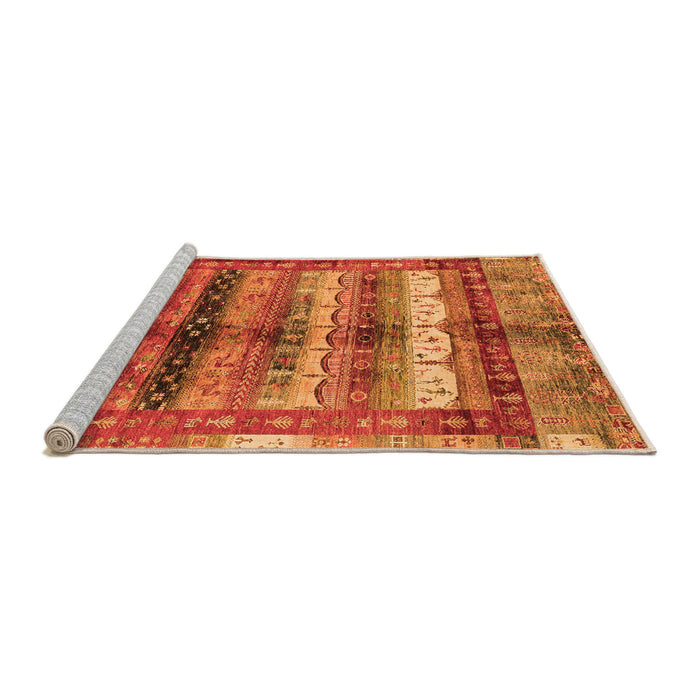Sideview of Machine Washable Abstract Orange Modern Area Rugs, wshabs3760org