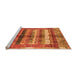 Sideview of Machine Washable Abstract Orange Modern Area Rugs, wshabs3760org