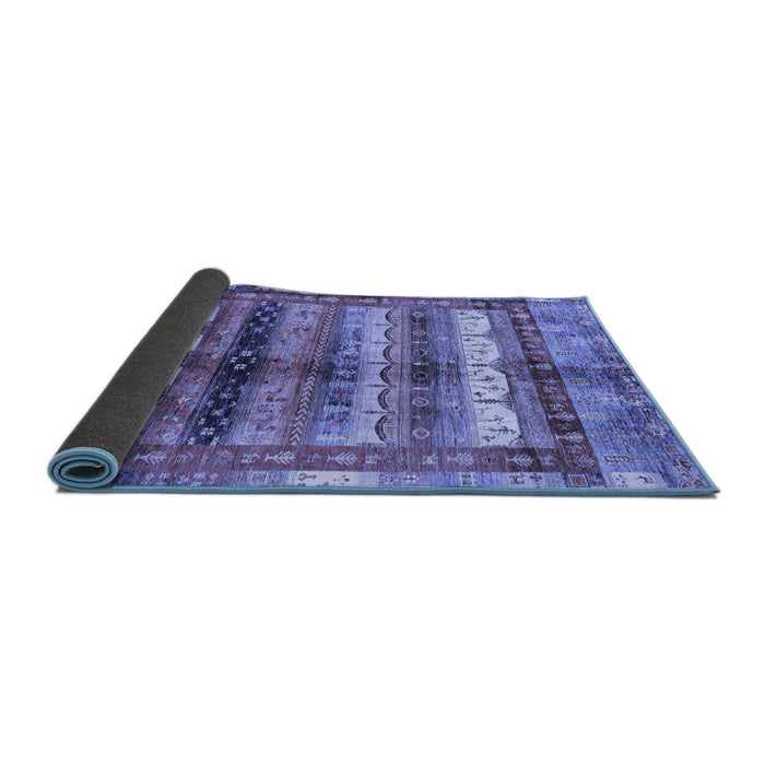 Sideview of Abstract Blue Modern Rug, abs3760blu