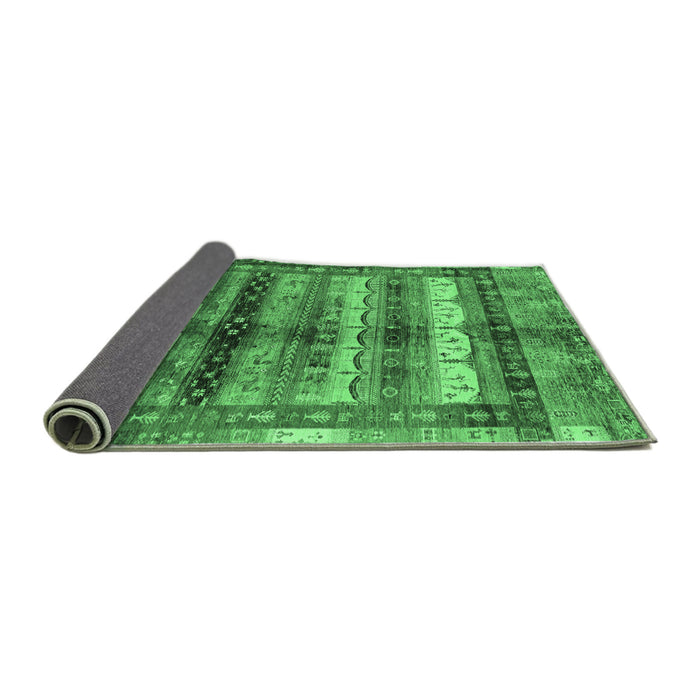 Sideview of Abstract Emerald Green Modern Rug, abs3760emgrn