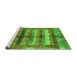 Sideview of Machine Washable Abstract Green Modern Area Rugs, wshabs3760grn