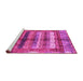 Sideview of Machine Washable Abstract Pink Modern Rug, wshabs3760pnk