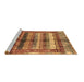 Sideview of Machine Washable Abstract Brown Modern Rug, wshabs3760brn