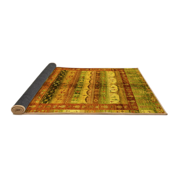 Sideview of Abstract Yellow Modern Rug, abs3760yw