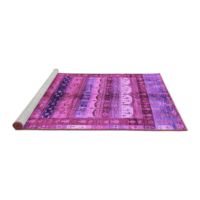 Sideview of Machine Washable Abstract Purple Modern Area Rugs, wshabs3760pur