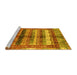 Sideview of Machine Washable Abstract Yellow Modern Rug, wshabs3760yw