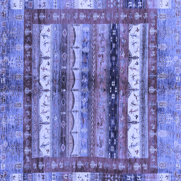 Square Abstract Blue Modern Rug, abs3760blu